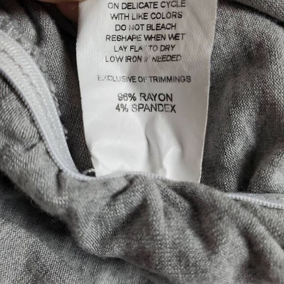 Antistar Gray Long Sleeve Side Ruched Crop Top Stretchy Lightweight Tee L - Picture 5 of 6